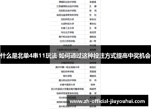 什么是北单4串11玩法 如何通过这种投注方式提高中奖机会 什么是北单4串11玩法 如何通过这种投注方式提高中奖机会